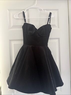 House of CB Black Velvet Sweetheart Party Dress